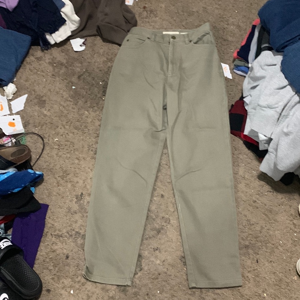 brown straight leg jeans
